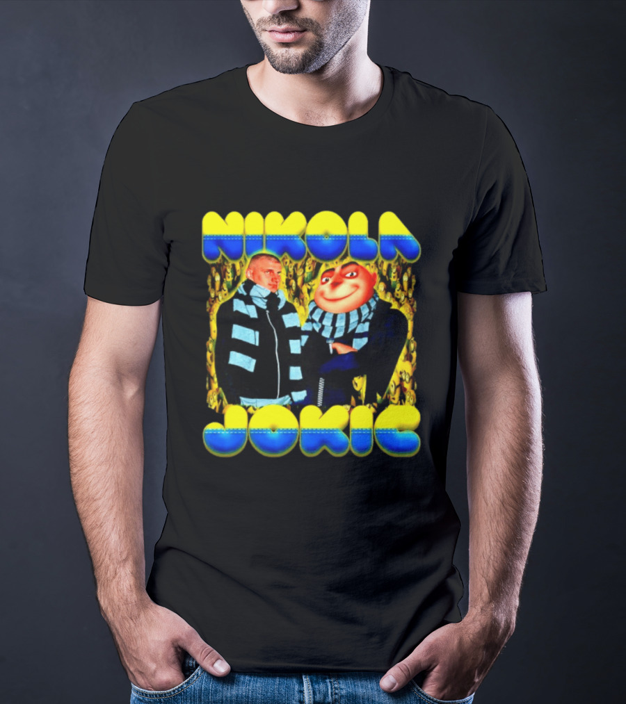 Nikola Jokic Denver Nuggets Gru Minions Scarf T-Shirt