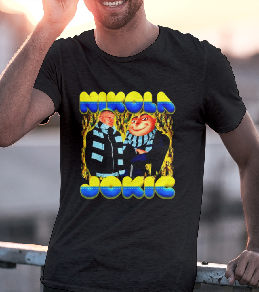 Nikola Jokic Denver Nuggets Gru Minions Scarf T-Shirt
