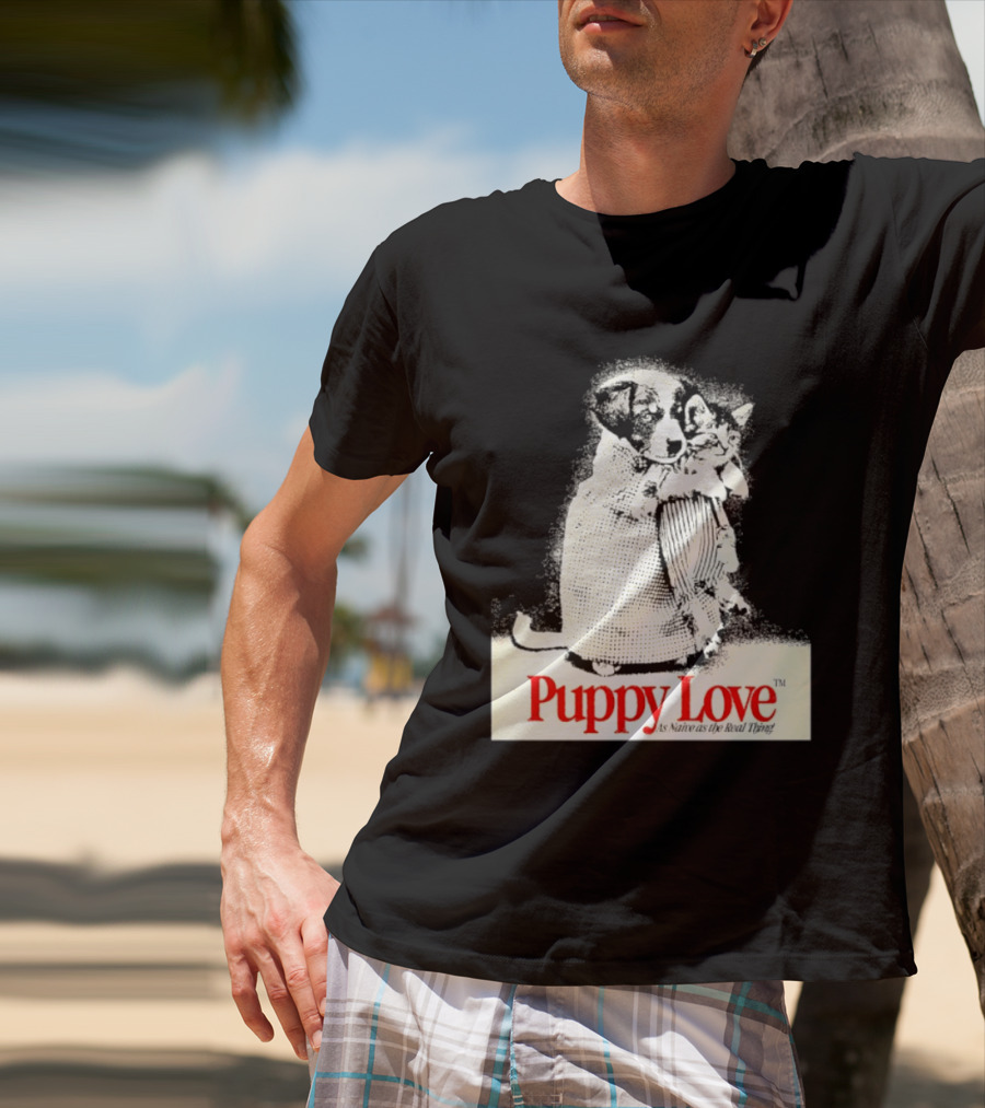Puppy Love Naive Romance In Print T-Shirt