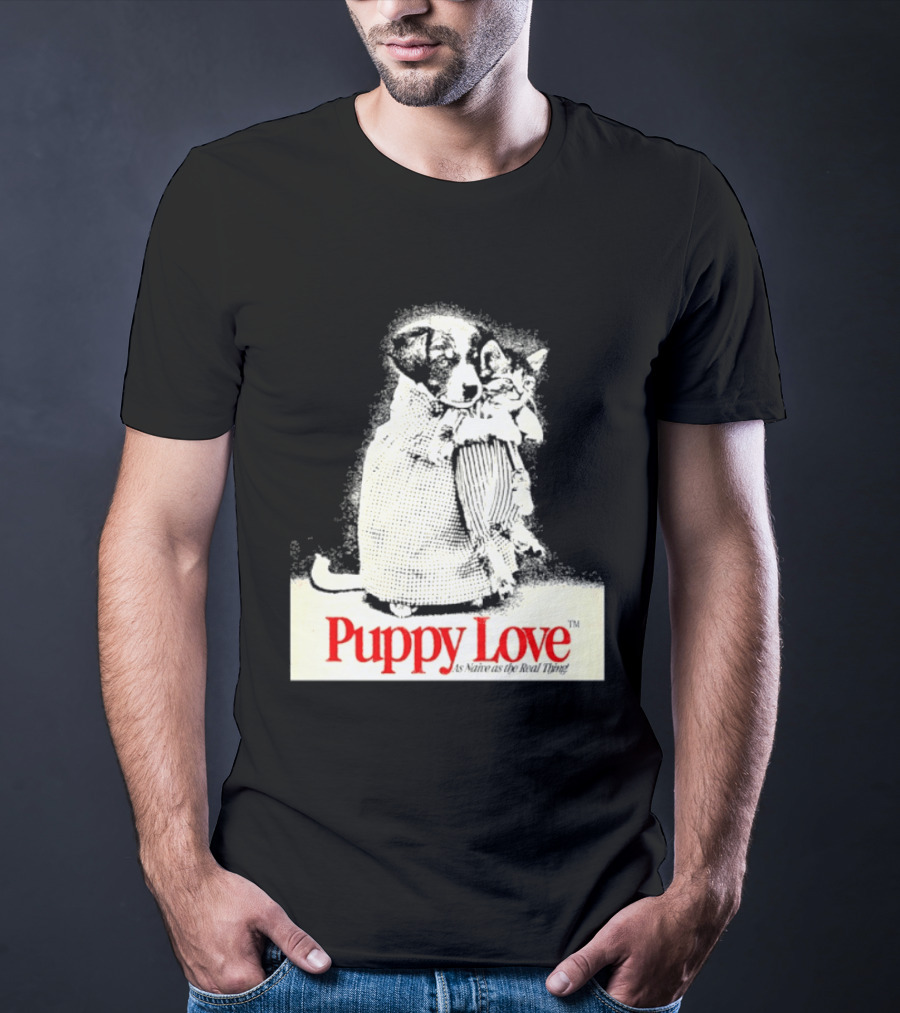 Puppy Love Naive Romance In Print T-Shirt