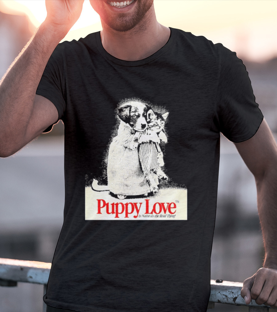 Puppy Love Naive Romance In Print T-Shirt