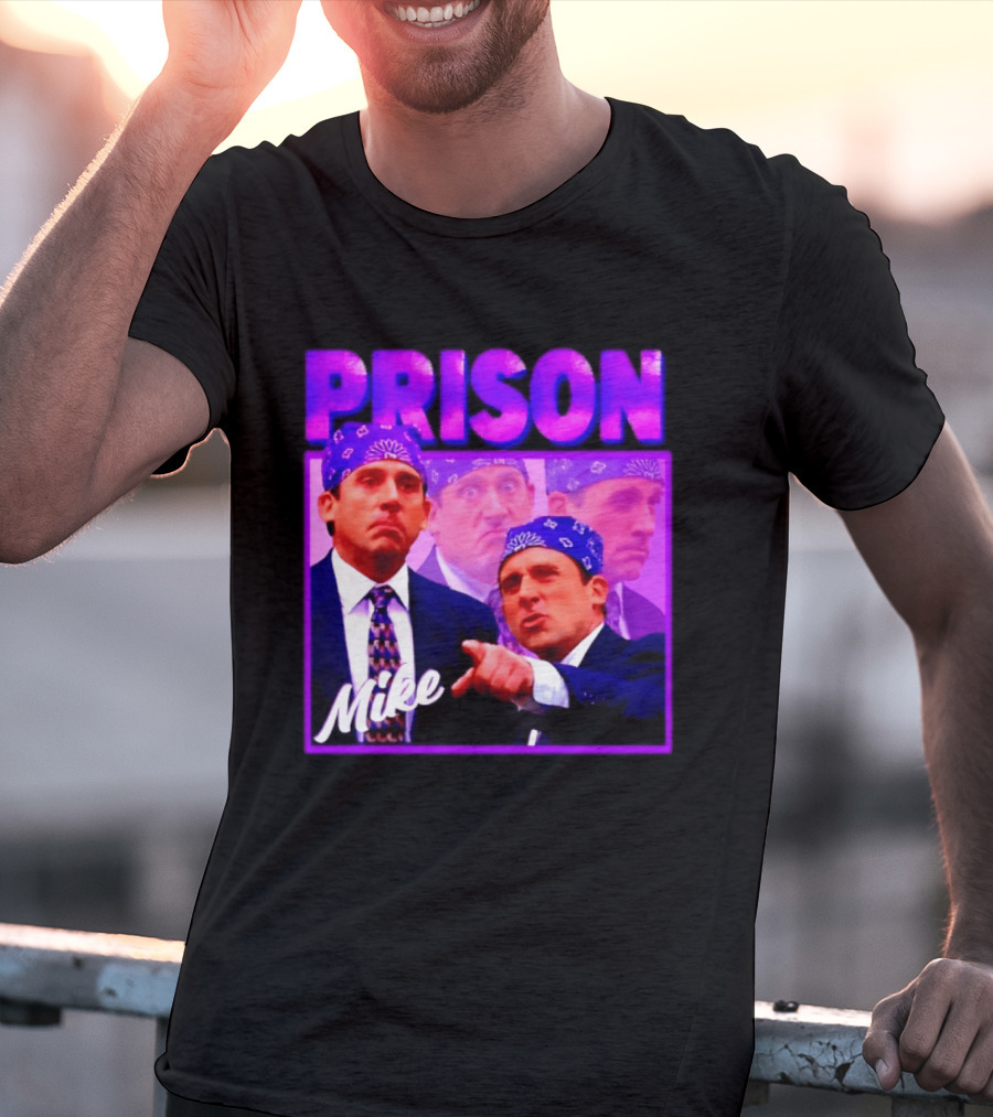 Prison Mike The Office Steve Carell Michael Scott Bandana Suit T-Shirt