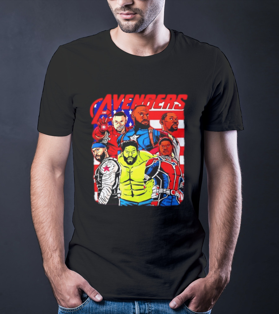 Avengers Basketball Superstars LeBron James Stephen Curry Kevin Durant Anthony Davis Hulk Ant Man T-Shirt