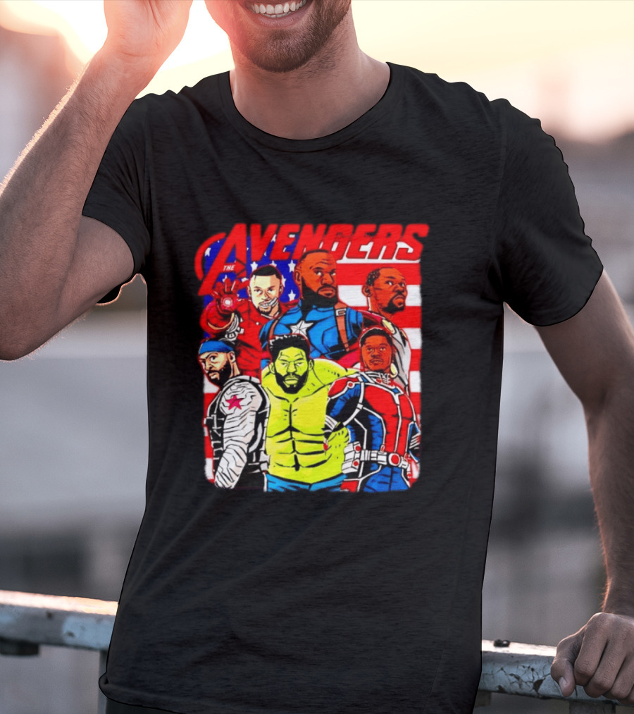 Avengers Basketball Superstars LeBron James Stephen Curry Kevin Durant Anthony Davis Hulk Ant Man T-Shirt