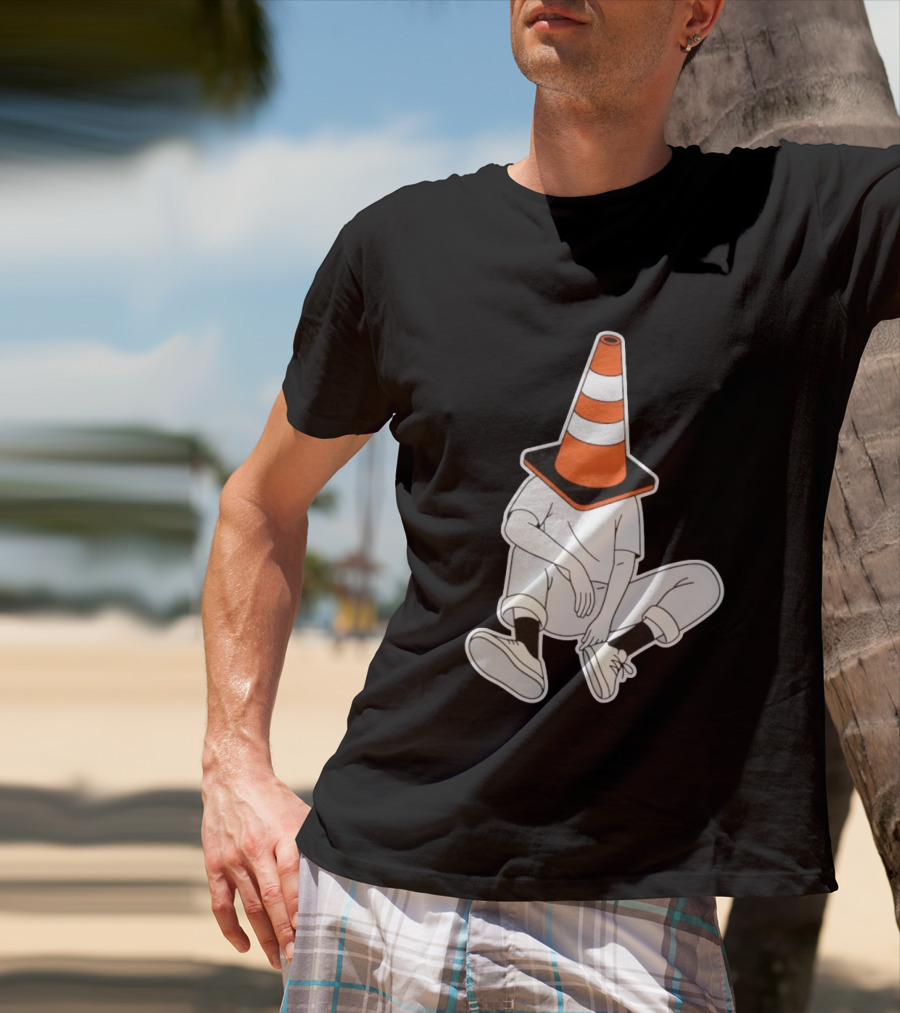 Under Construction Introvert Mode Traffic Cone Head Silent Reflection T-Shirt