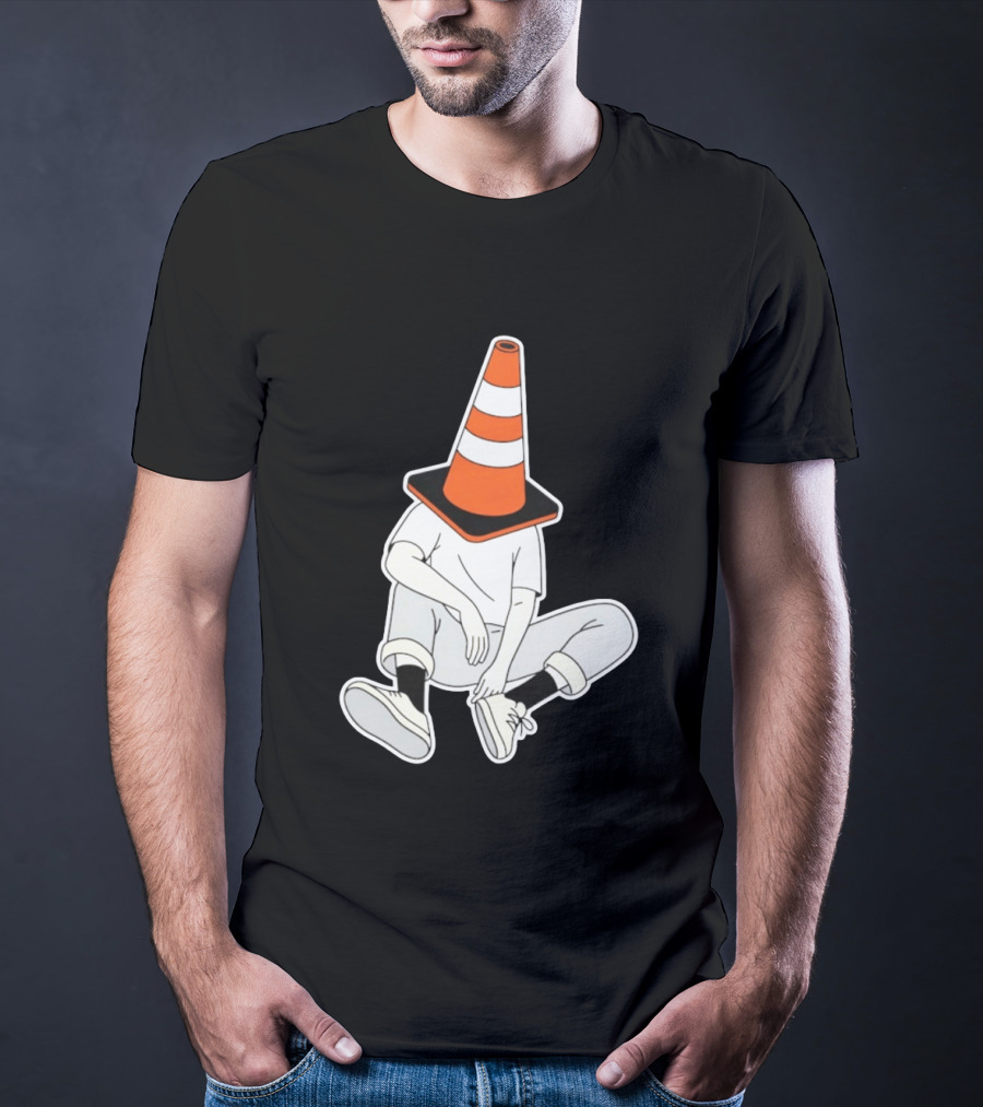 Under Construction Introvert Mode Traffic Cone Head Silent Reflection T-Shirt