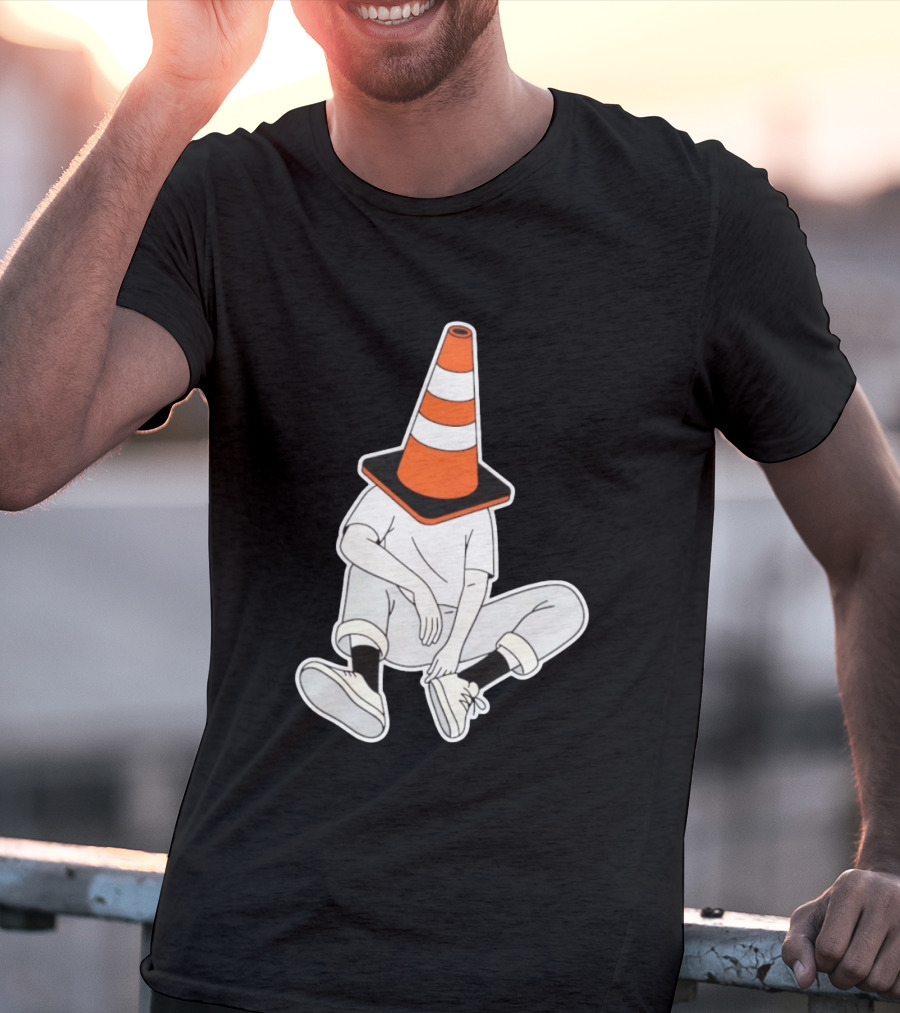 Under Construction Introvert Mode Traffic Cone Head Silent Reflection T-Shirt