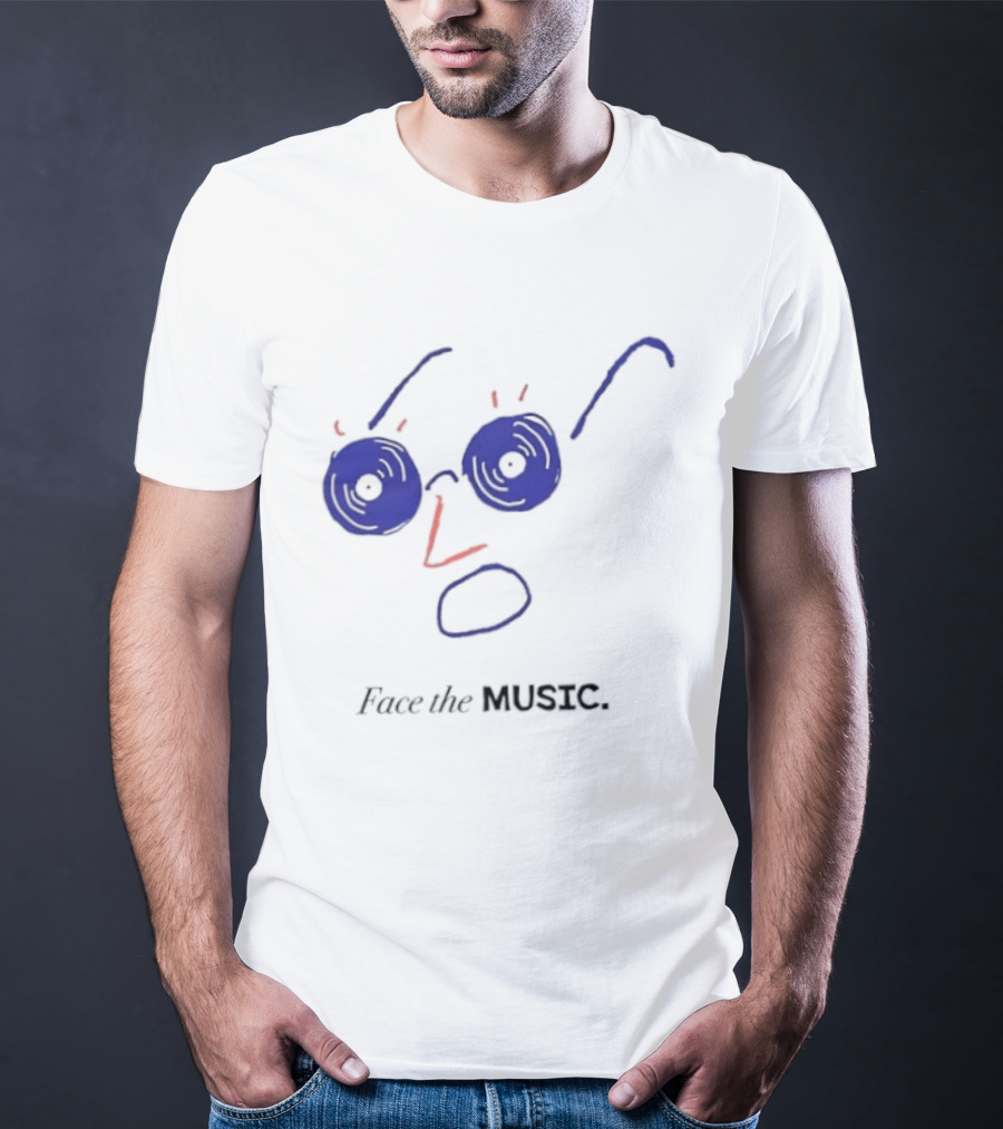 Face The Music Vinyl Record Audiophile Minimalist T-Shirt