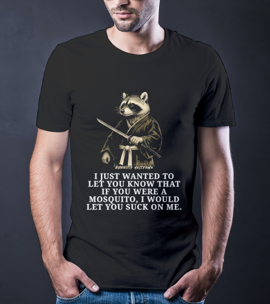 Burrito Meltdown Raccoon Samurai Mosquito T-Shirt