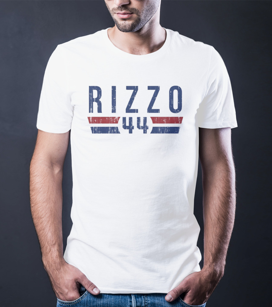 Anthony Rizzo 44 Chicago Cubs MLB 2026 Name And Number Blue Red T-Shirt