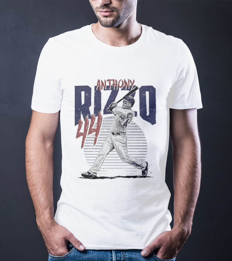 Anthony Rizzo 44 Chicago Cubs Slugger Baseball Swing T-Shirt