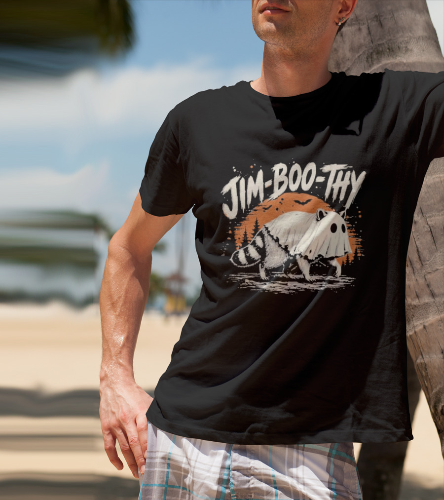 Jim Boo Thy Halloween Raccoon Ghost Costume T-Shirt