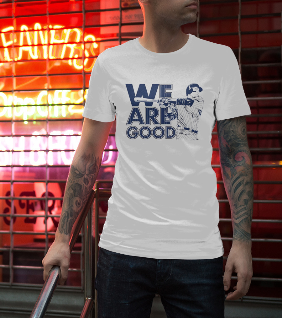 We Are Good Anthony Rizzo Chicago Cubs Slugger Swing T-Shirt