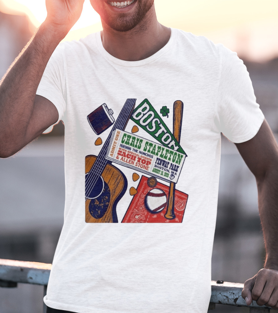Chris Stapleton Live At Fenway Park Boston August 15 2026 Featuring The Honchos Zach Top Allen Stone T-Shirt