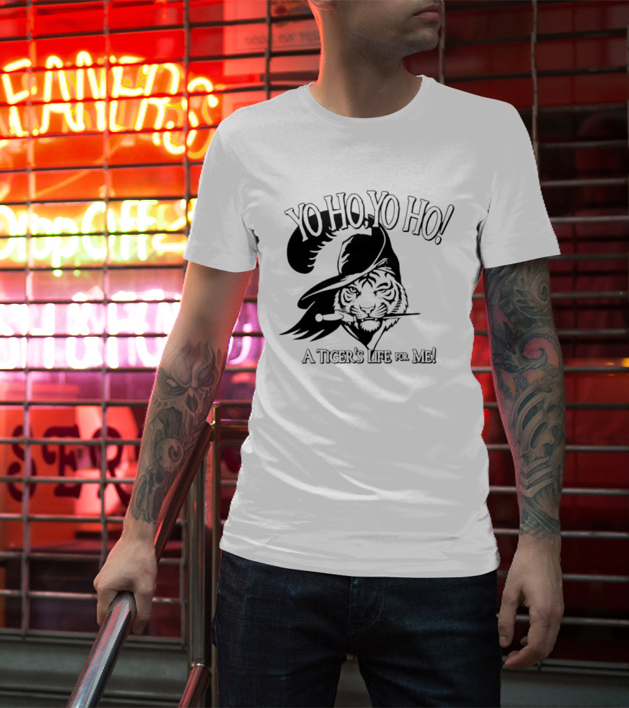 Yo Ho Yo Ho A Tiger's Life For Me Cincinnati Bengals Tiger Pirate T-Shirt