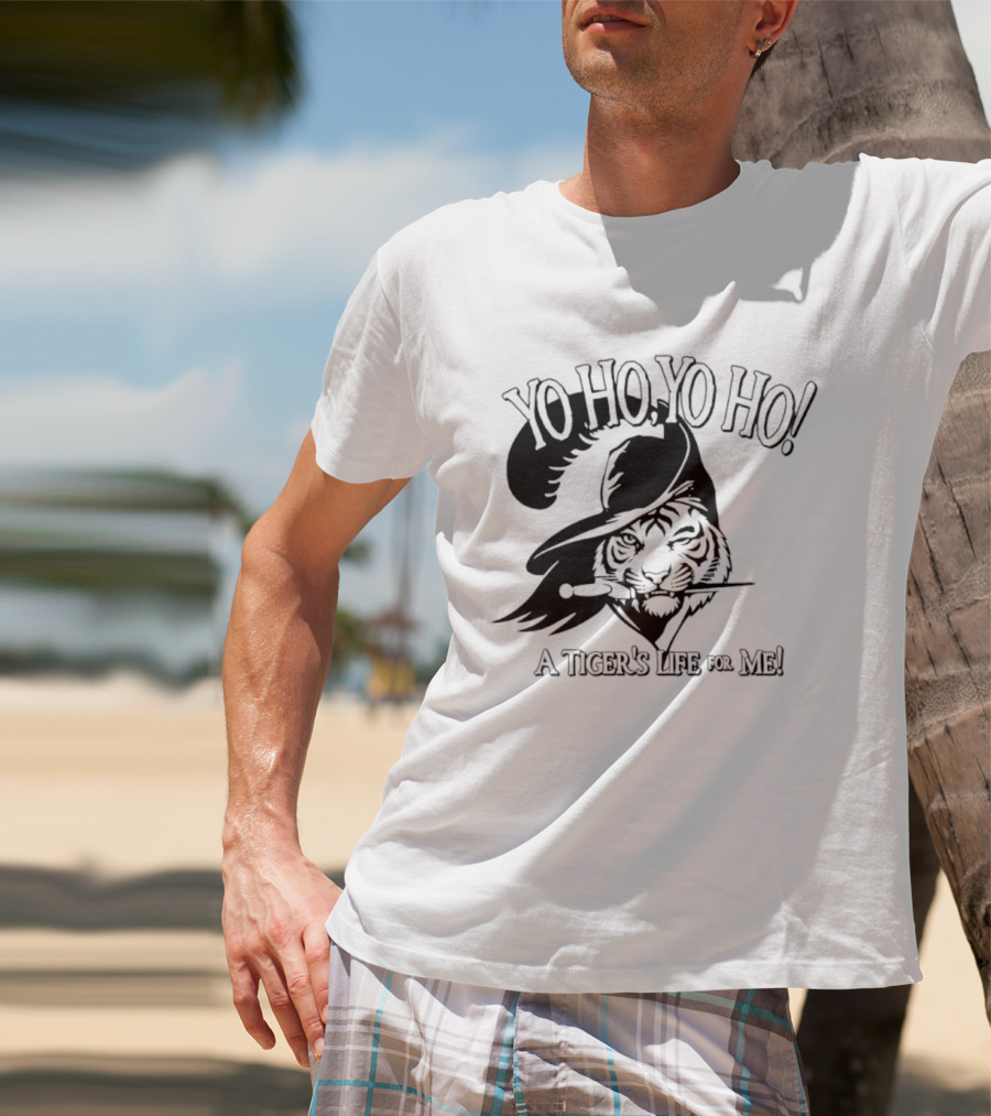 Yo Ho Yo Ho A Tiger's Life For Me Cincinnati Bengals Tiger Pirate T-Shirt