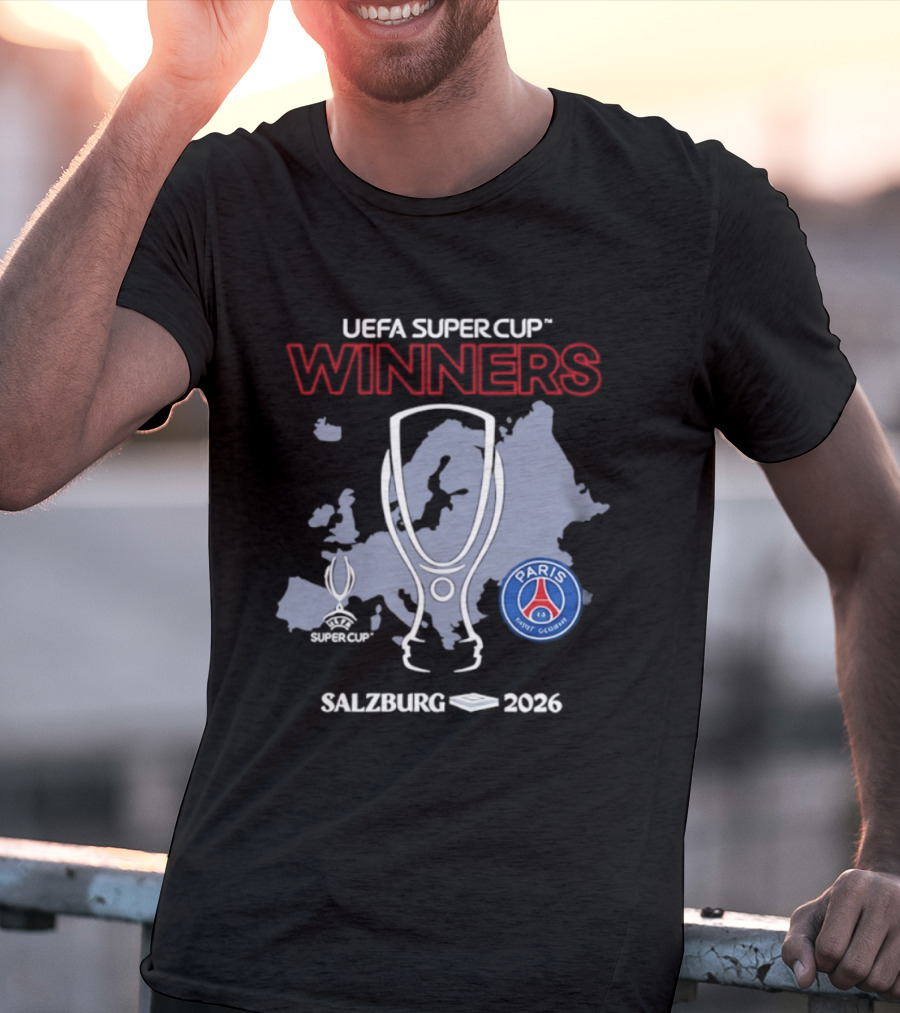UEFA Super Cup Winners Paris Saint Germain Salzburg 2026 T-Shirt