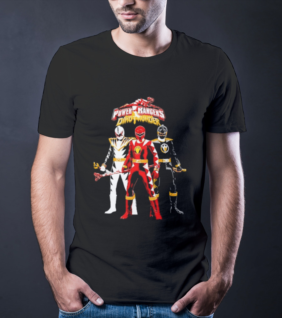 Power Rangers Dino Thunder Red Ranger Team Trio Power Stance T-Shirt