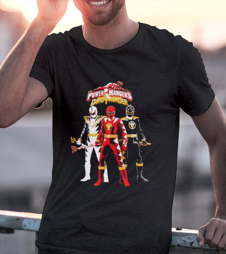 Power Rangers Dino Thunder Red Ranger Team Trio Power Stance T-Shirt