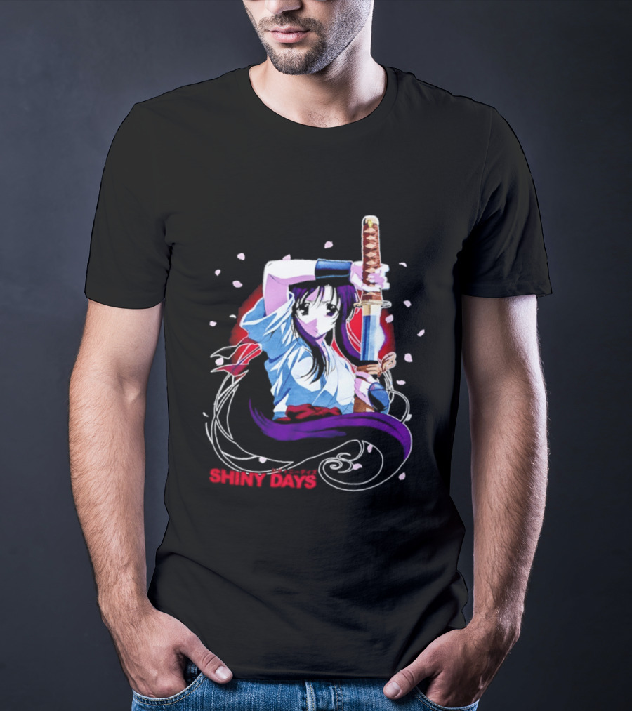 Shiny Days Anime Girl Katana Samurai T-Shirt