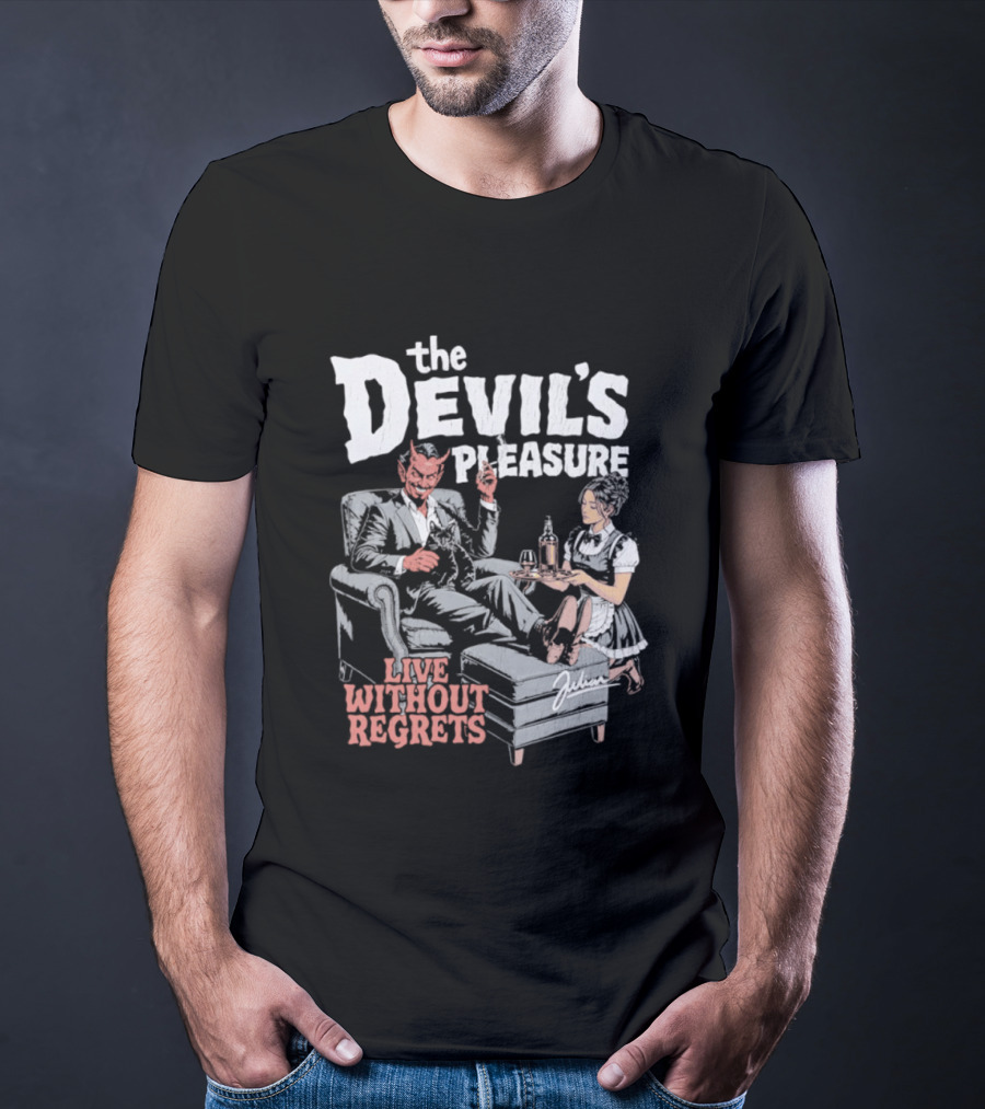 The Devil's Pleasure Live Without Regrets Vintage Lounge Scene T-Shirt