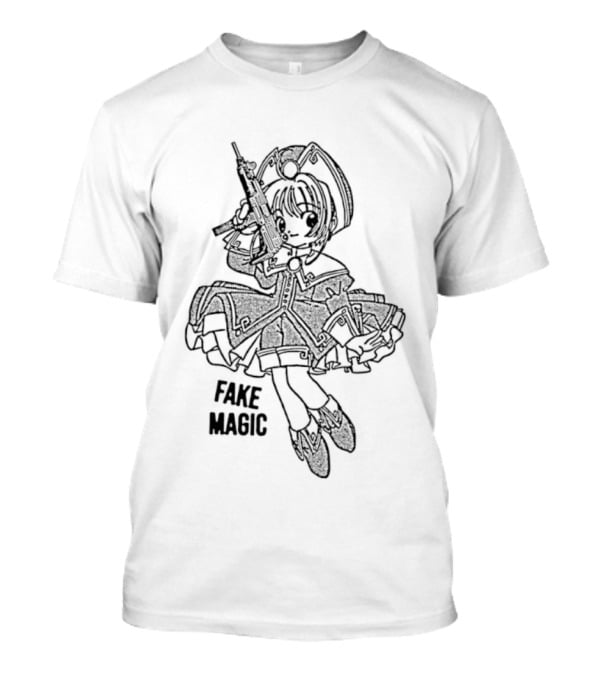 Fake Magic Anime Girl Manga Gun T-Shirt
