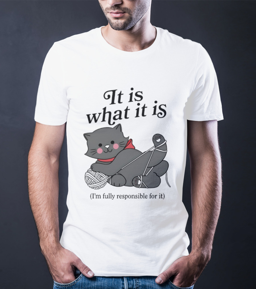 It Is What It Is Playful Cat With Yarn I'm Fully Responsible For It T-Shirt