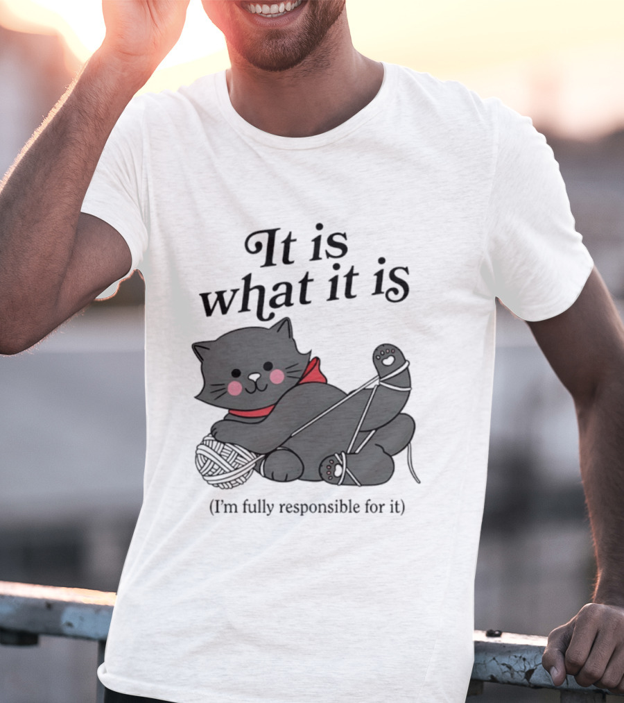 It Is What It Is Playful Cat With Yarn I'm Fully Responsible For It T-Shirt
