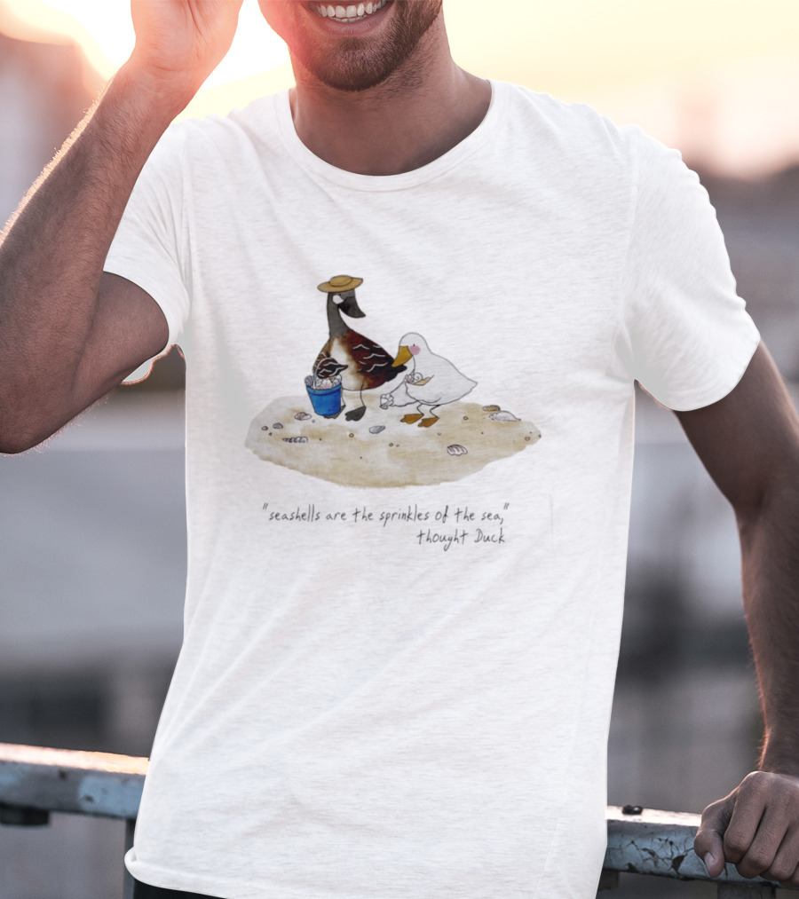 Seashells Are The Sprinkles Of The Sea Duck Holding Bucket T-Shirt