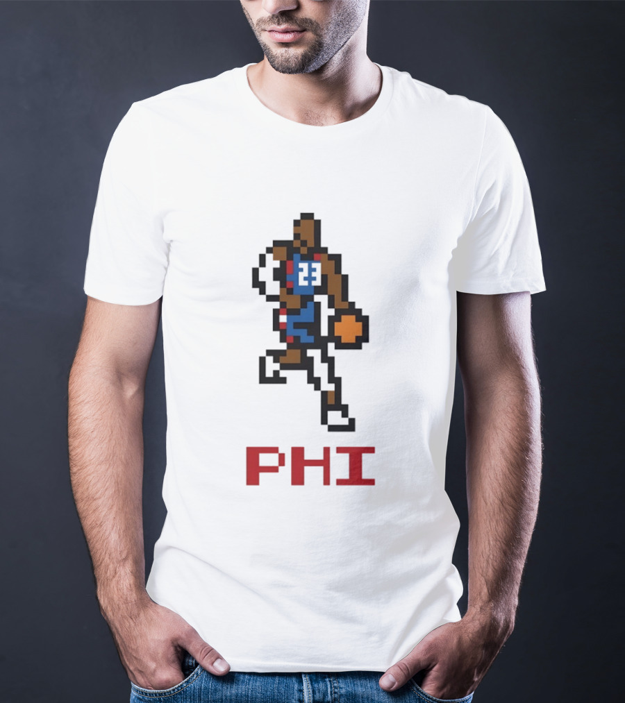 Le 8 Bit Baller PHI Basketball 23 T-Shirt
