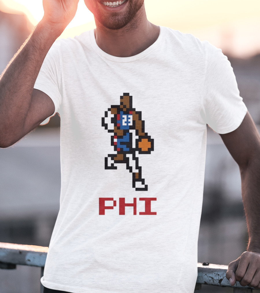 Le 8 Bit Baller PHI Basketball 23 T-Shirt