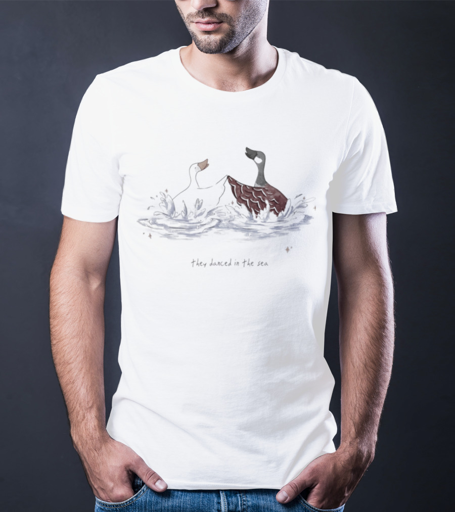 They Danced In The Sea Goose Ducks Watercolor T-Shirt