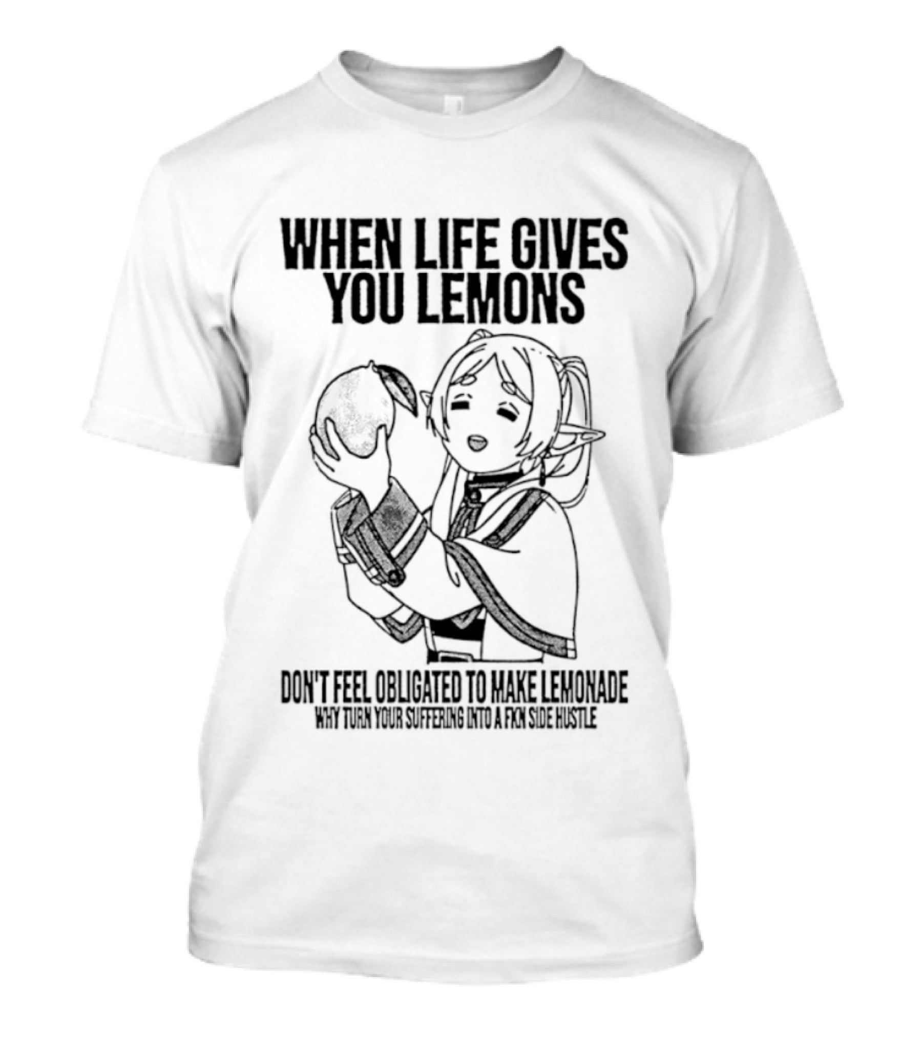 When Life Gives You Lemons Anime Character Embracing Choices T-Shirt