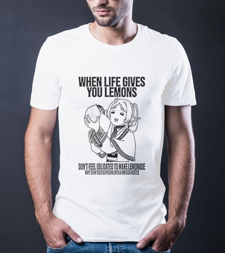 When Life Gives You Lemons Anime Character Embracing Choices T-Shirt