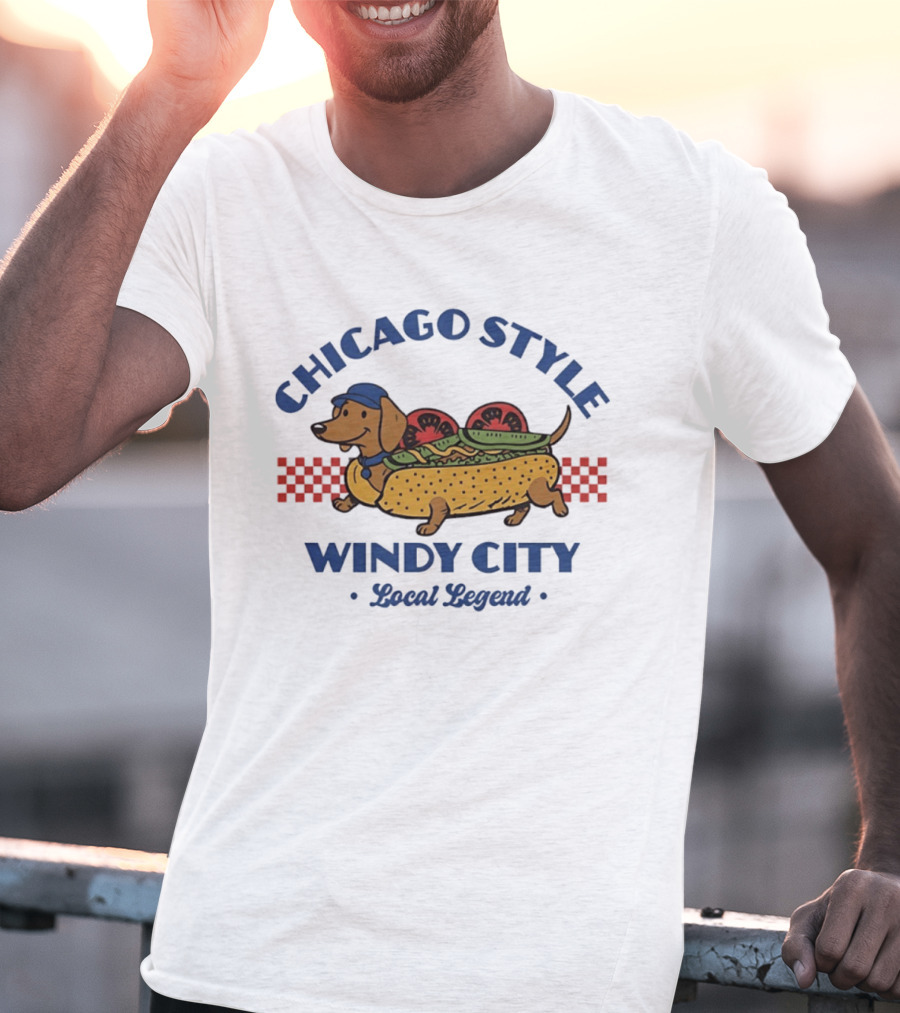 Chicago Style Windy City Local Legend Dachshund Hot Dog T-Shirt