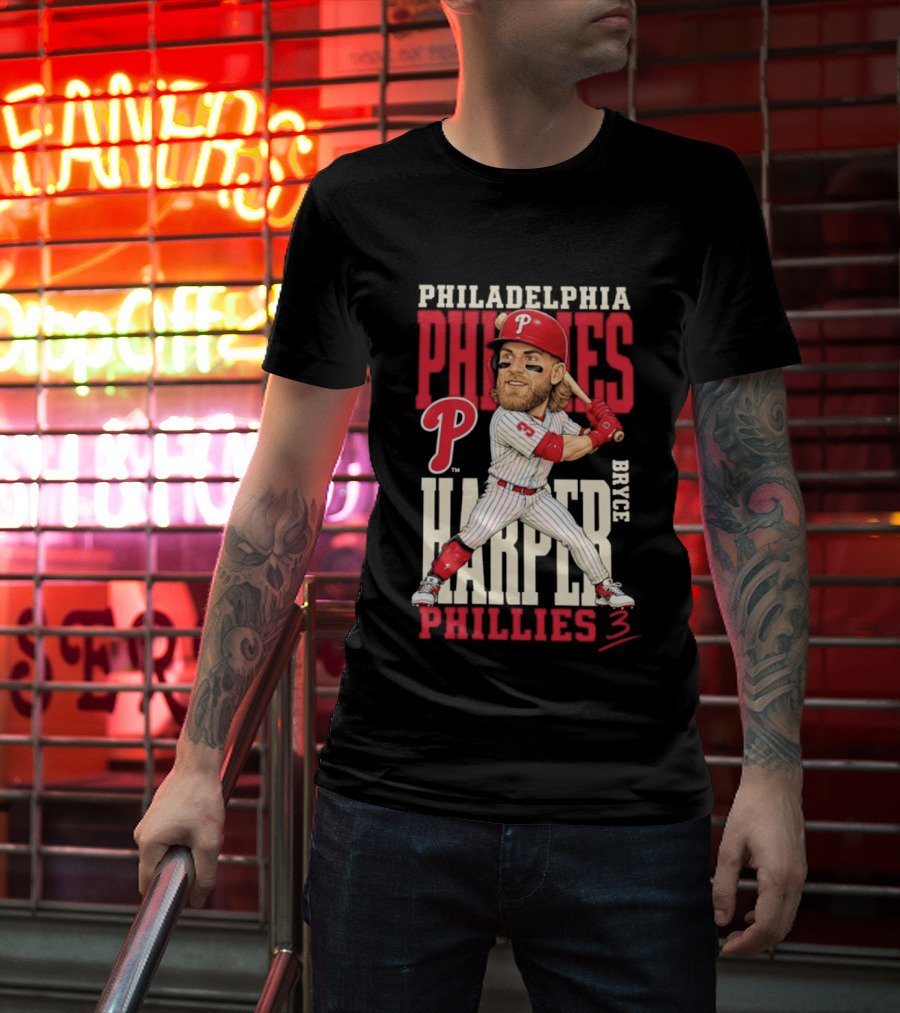 Philadelphia Phillies Bryce Harper 3 Caricature 2026 MLB Season T-Shirt