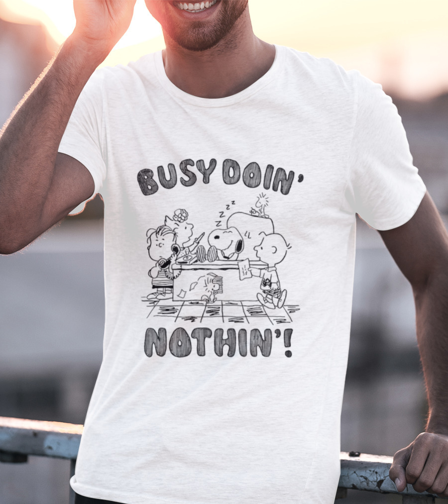 Snoopy Busy Doin' Nothin' Peanuts Comic Strip Characters Relaxation T-Shirt