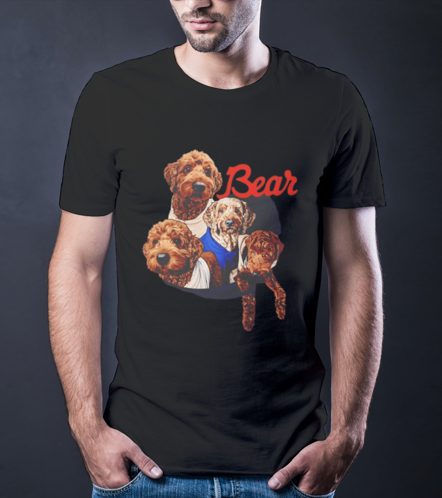 Chicago Bears Goldendoodle Four Dogs Bear T-Shirt