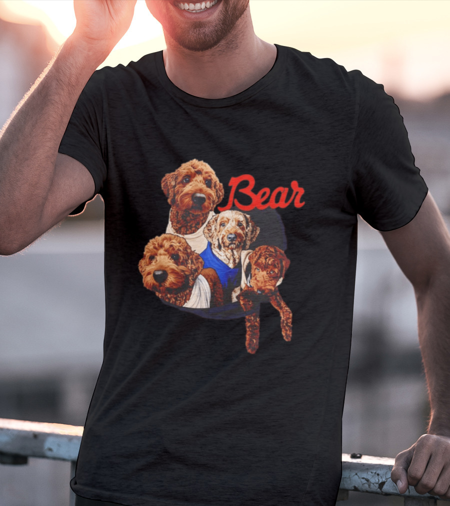 Chicago Bears Goldendoodle Four Dogs Bear T-Shirt