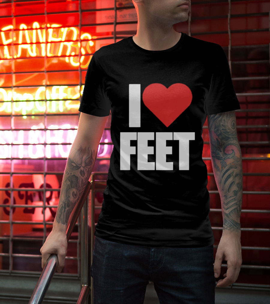 I Heart Feet Bold Red Heart Fun T-Shirt