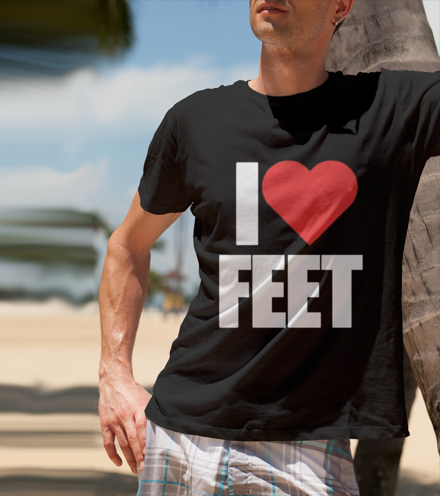 I Heart Feet Bold Red Heart Fun T-Shirt