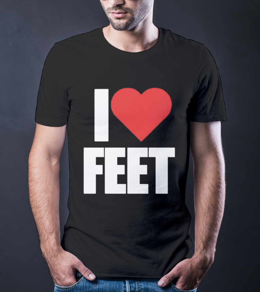 I Heart Feet Bold Red Heart Fun T-Shirt