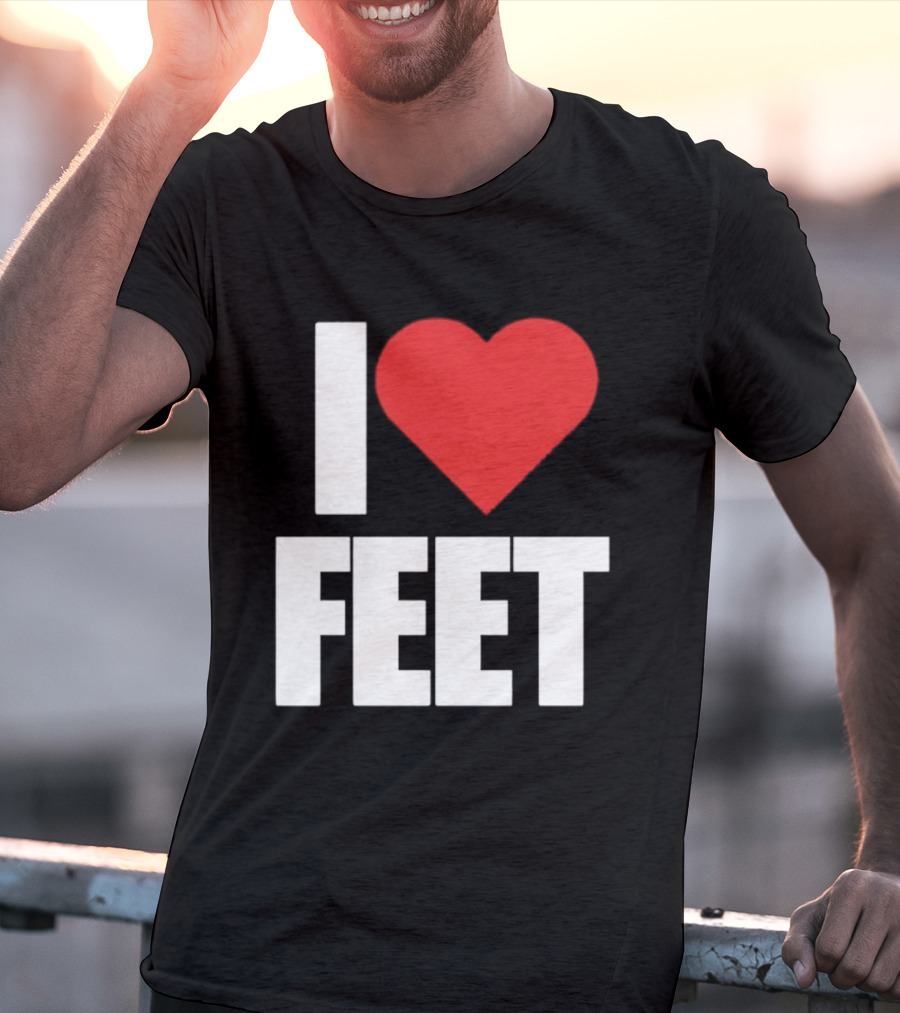 I Heart Feet Bold Red Heart Fun T-Shirt
