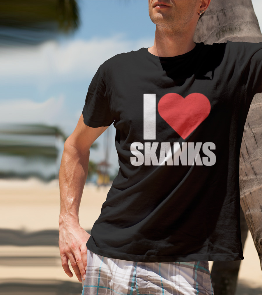 I Heart Skanks Red Love Symbol Humor T-Shirt