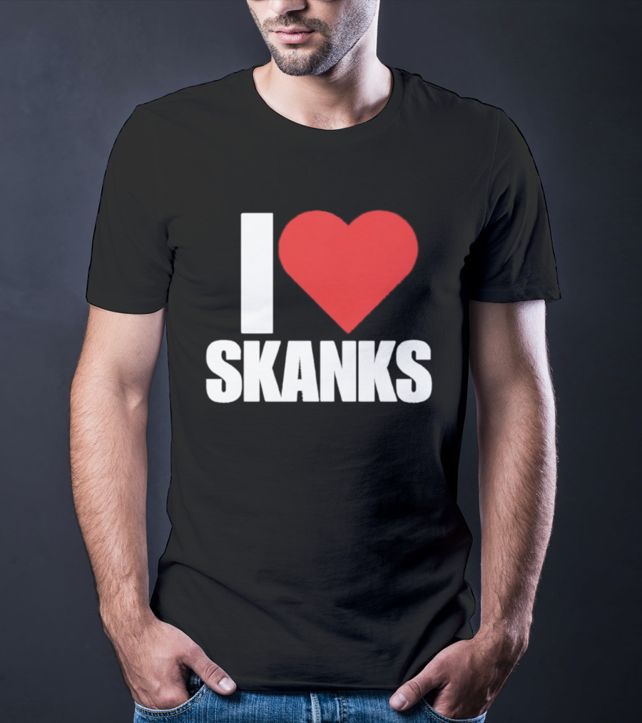 I Heart Skanks Red Love Symbol Humor T-Shirt