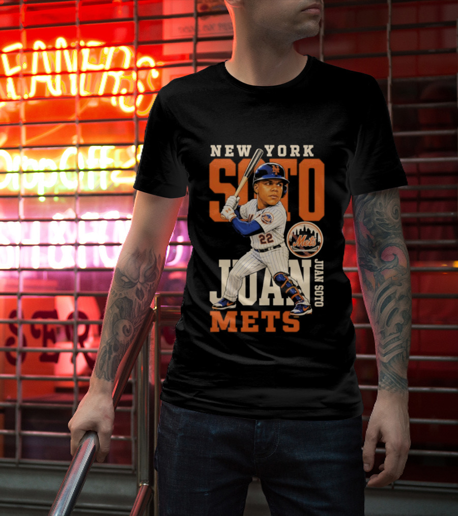 New York Mets Juan Soto 2026 MLB Season Caricature Mets T-Shirt