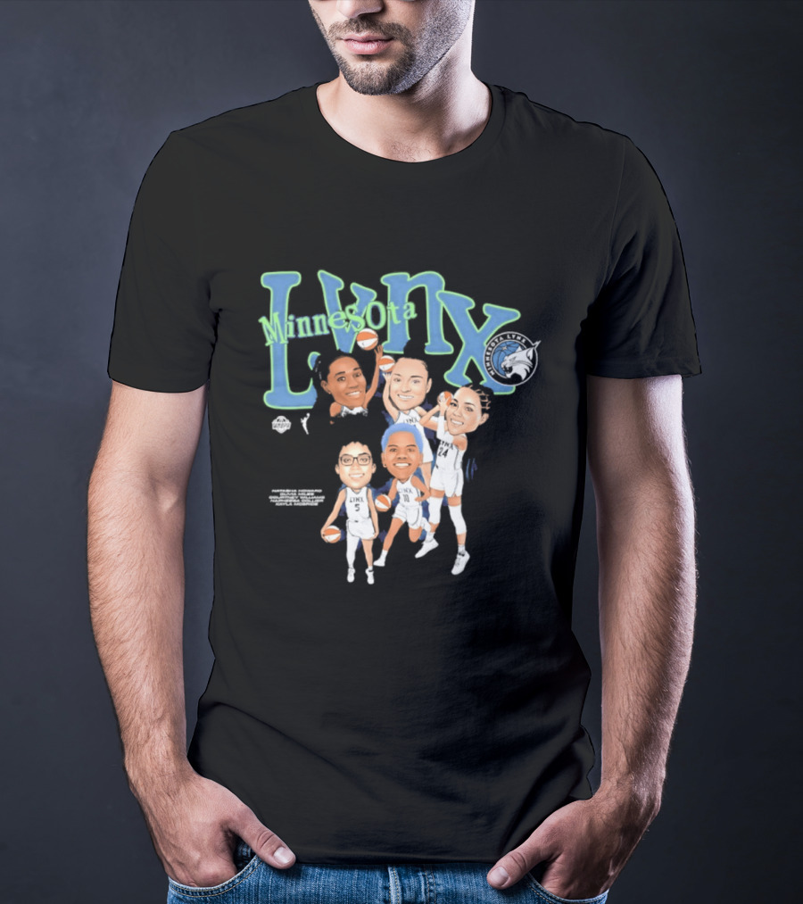 Minnesota Lynx WNBA Player Roster Caricature T-Shirt