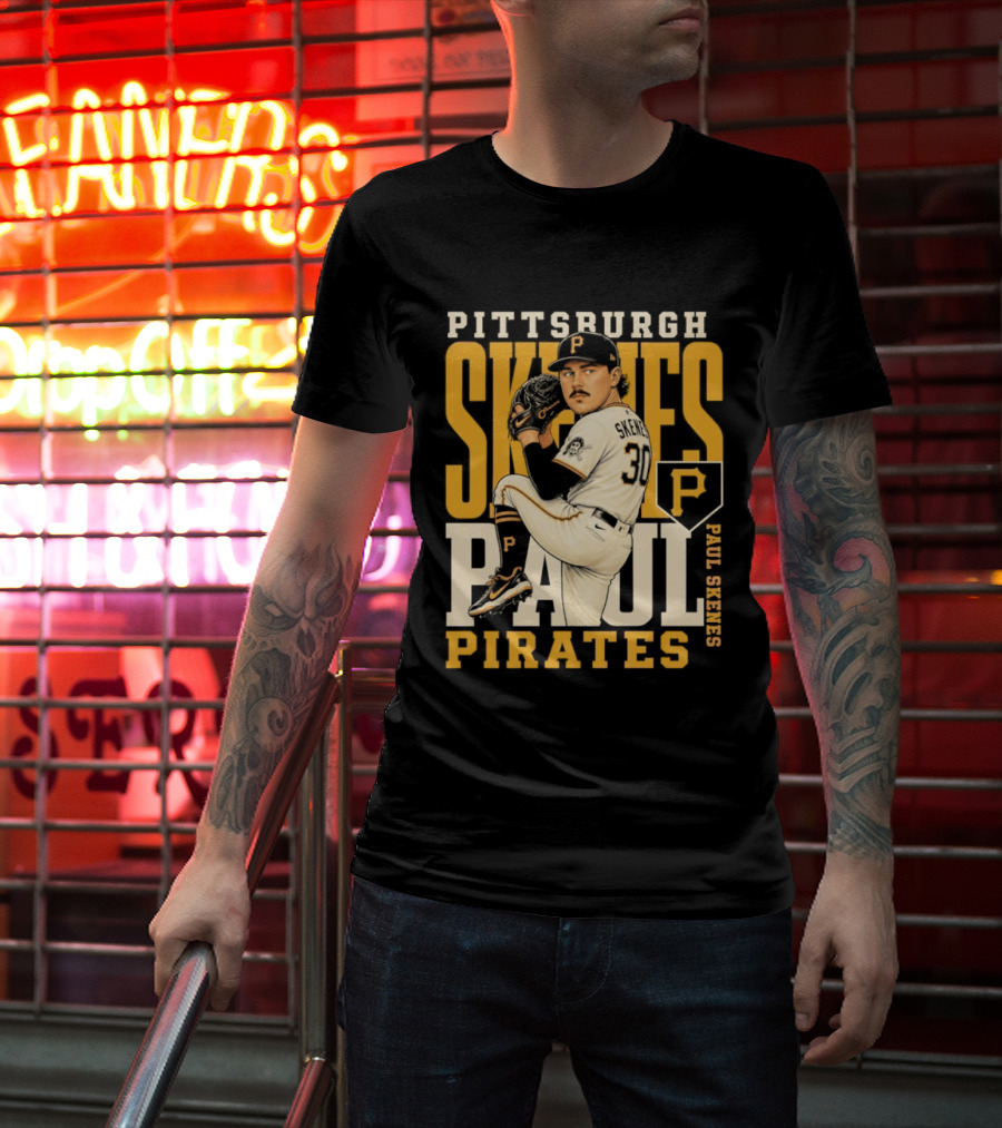 Pittsburgh Pirates Paul Skenes 34 Baseball Player Caricature 2026 Season T-Shirt