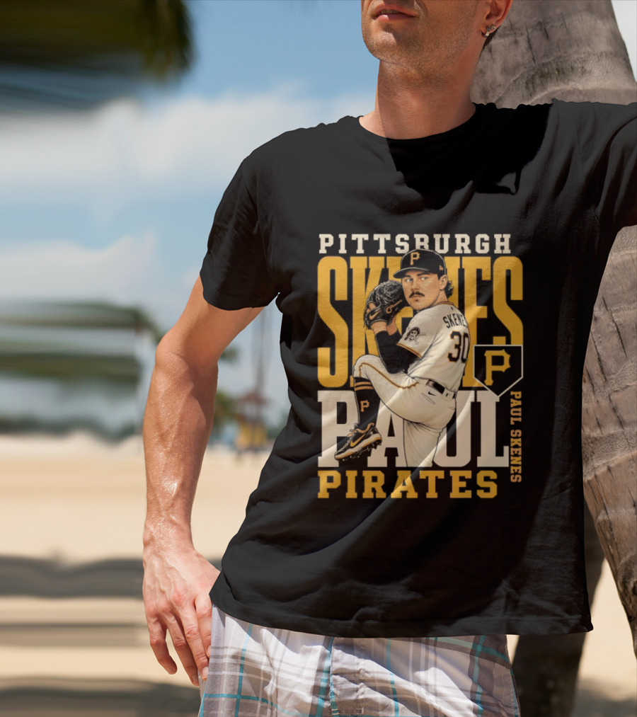 Pittsburgh Pirates Paul Skenes 34 Baseball Player Caricature 2026 Season T-Shirt