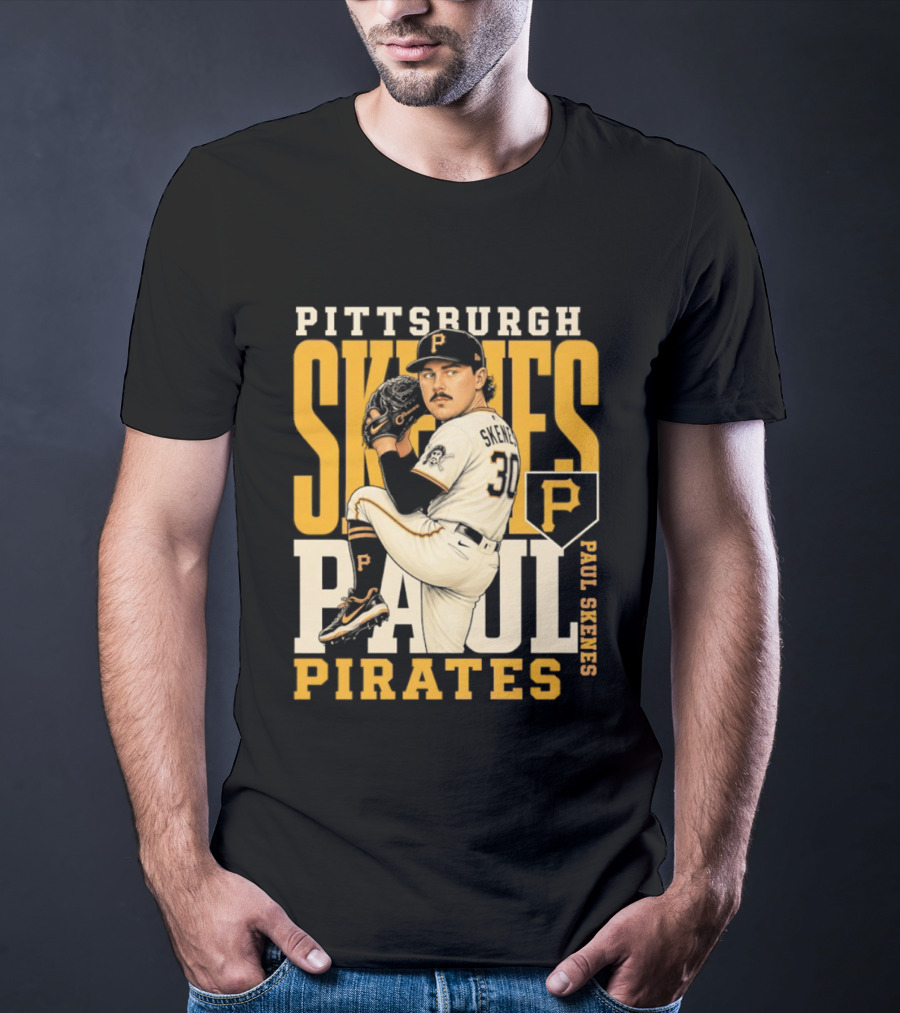 Pittsburgh Pirates Paul Skenes 34 Baseball Player Caricature 2026 Season T-Shirt